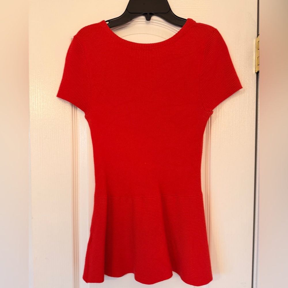philosophy Bright Red Ribbed Short Sleeve Tunic - Picture 2 of 2